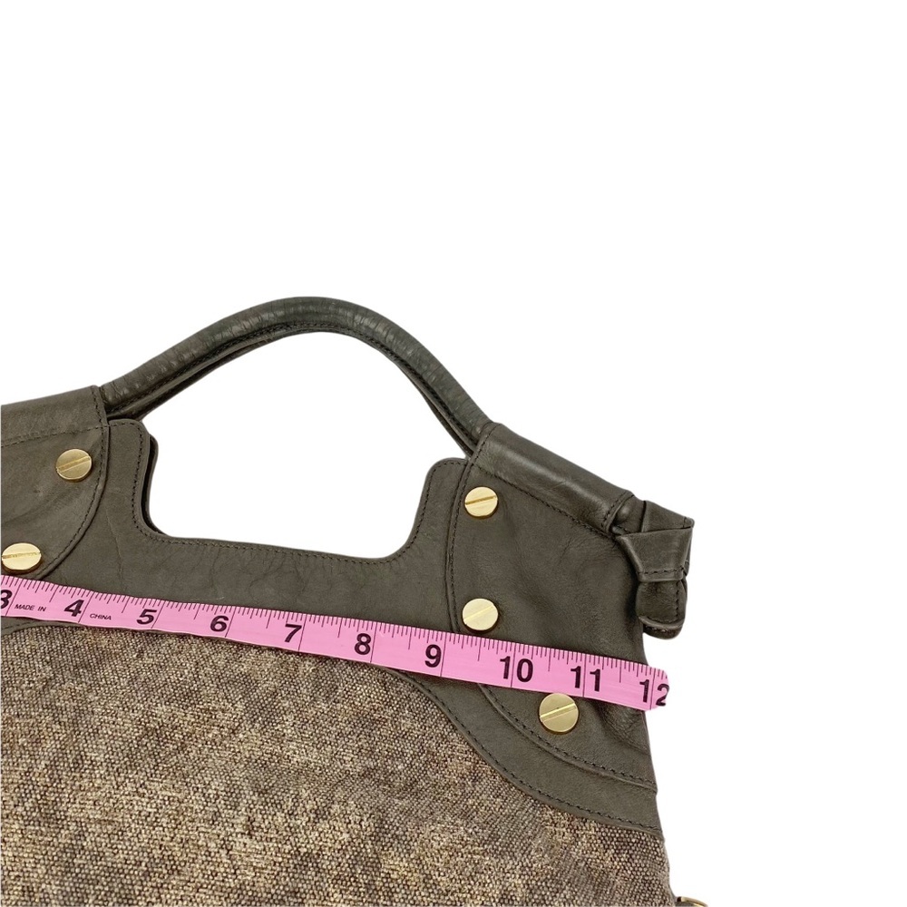 Foley & Corinna Lady Mid City Tote Taupe Tweed Leather Large - Picture 12 of 13
